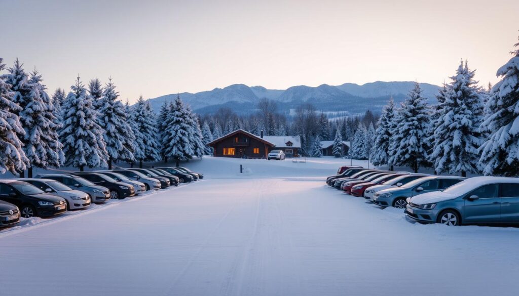 parkplatz im schnee